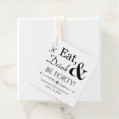 Eat Drink en be 40  Retro 40th Birthday Bedankjes Labels (In situ)