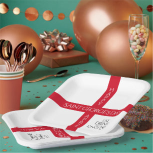 Eat Drink en be English St George's Cross Flag Papieren Bordje