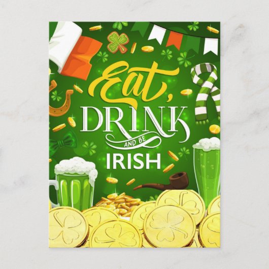 Eat Drink en Be Irish Briefkaart (Voorkant)