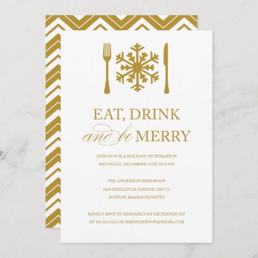 EAT-DRINK EN BEDRIJFSMERRY | VERZOEKEN VAN PARTIJE KAART (Voorkant / Achterkant)