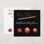 Eat, Drink en Bunco Game Night Kaart (Voorkant / Achterkant)