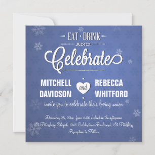 Eat Drink en Celebrate Blue Winter Kaart