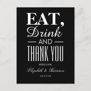 Eat, Drink en dank u Briefkaart