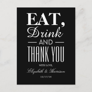 Eat, Drink en dank u Briefkaart