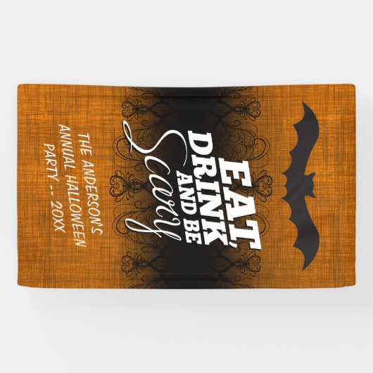 Eat, Drink en eng zijn - Halloween party Spandoek (Horizontaal)