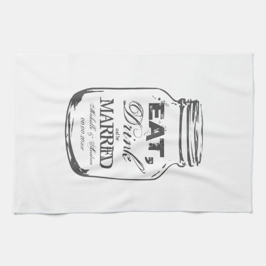 Eat drink en gehuwde maankeukenhanddoek theedoek (Horizontaal)