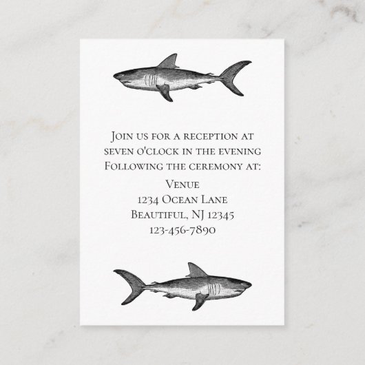 Eat Drink en getrouwd haaienvangst Informatiekaartje (Achterkant)