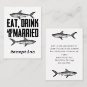 Eat Drink en getrouwd haaienvangst Informatiekaartje (Voorkant / Achterkant)