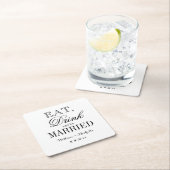 Eat drink en getrouwde fancy bruiloft onderzetters (Insitu)