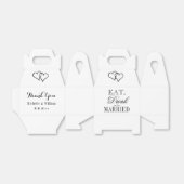 Eat drink en getrouwde prijsvraag voor bruiloft bedankdoosjes (Uitgevouwen)