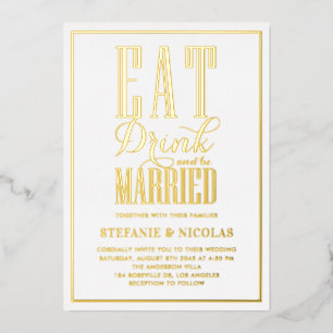 Eat, Drink en huwelijk Folie Uitnodiging