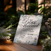 EAT-Drink en huwelijk met Floral Rustisch hout Kaart