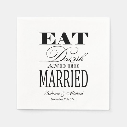 Eat Drink en huwelijk Servetten (Voorkant)