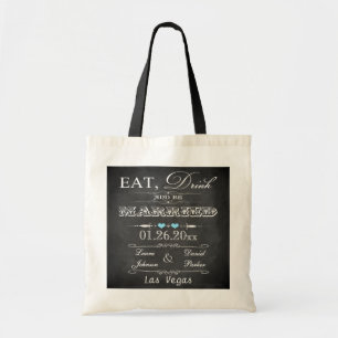 Eat, Drink en huwelijksbord Tote Bag