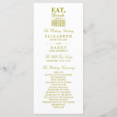 Eat, Drink en huwelijksgoudweddenschap Programma (Voorkant)