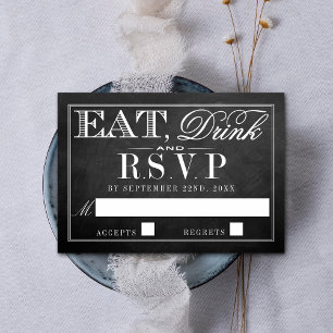 Eat, Drink en huwelijkshuwelijk RSVP Kaartje