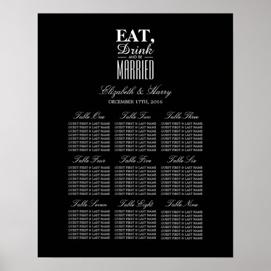 Eat, Drink en huwelijkszittingsschema Poster (Voorkant)