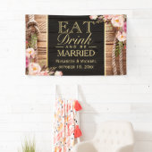 EAT-Drink en met ritssluiting gehuwd hout Spandoek (Insitu)