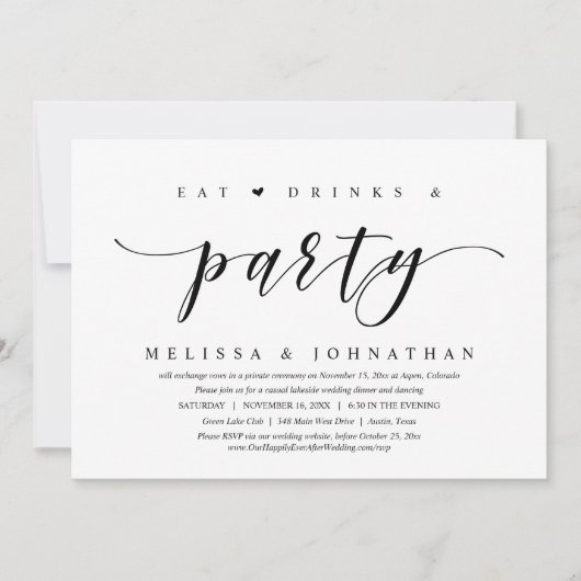 Eat, Drink en partij, weddenschap Kaart (Voorkant)