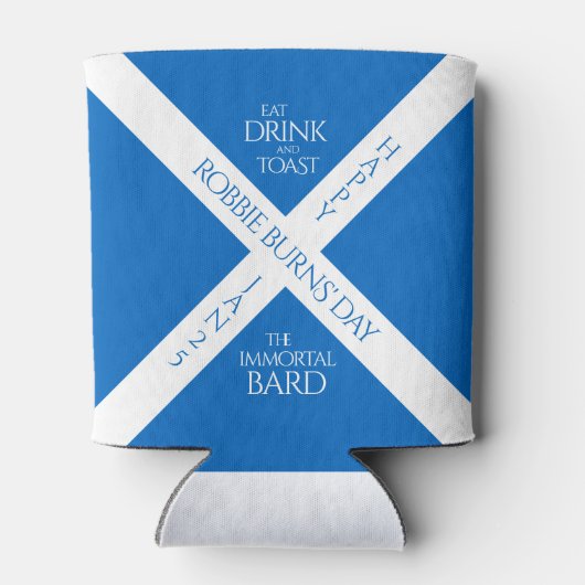 Eat Drink en Toast Robbie Burns Schotse vlag Blikjeskoeler (Achterkant)