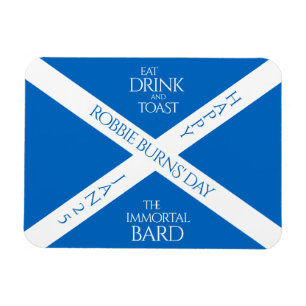 Eat Drink en Toast Robbie Burns Schotse vlag Magneet