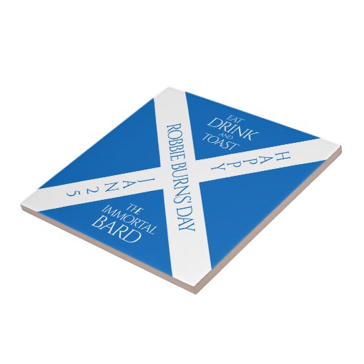 Eat Drink en Toast Robbie Burns Schotse vlag Tegeltje (Zijkant)