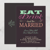 Eat Drink en trouwen Kaart (Voorkant / Achterkant)
