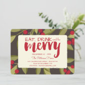 Eat, Drink en vrolijk kerstfeest Kaart (Staand voorkant)