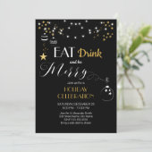 Eat Drink en vrolijk kerstfeest Kaart (Staand voorkant)