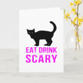 Eat Drink en wees eng - grappige halloween Kaart (Gele Bloem)