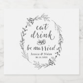 Eat Drink en wees gepersonaliseerd getrouwd Bier Etiket (Enkel label)
