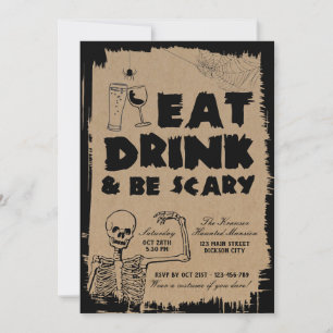 Eat Drink en zijn eng Adult Halloween Party Kaart