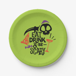 Eat Drink en zijn eng groene halloween party Papieren Bordje