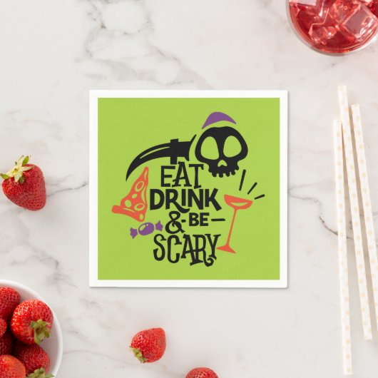Eat Drink en zijn eng groene halloween party Servet (Insitu)