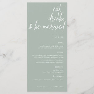 Eat, Drink, en zijn het gehuwde Menu van de Wedden