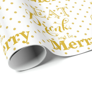 Eat Drink en zijn Merry polka-puntpatroon Cadeaupapier