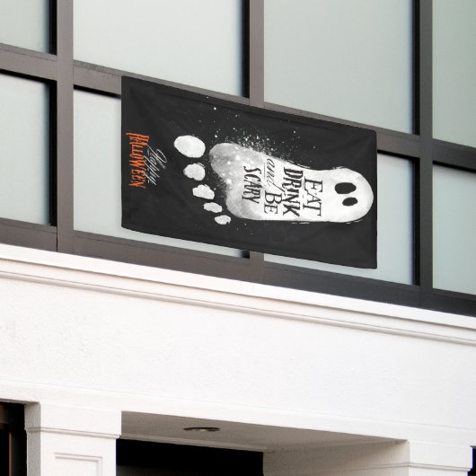 Eat Drink en zijn Scary Ghost Spandoek (Buitenkant Gebouw)
