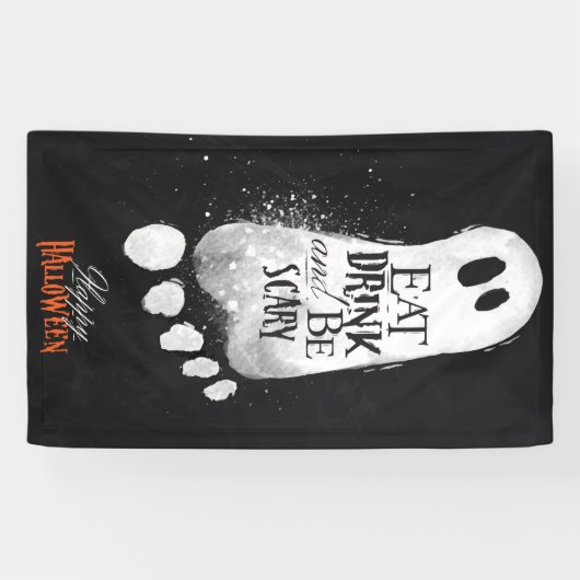 Eat Drink en zijn Scary Ghost Spandoek (Horizontaal)