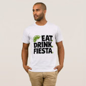 Eat Drink Fiesta Minimal Retro T-Shirt (Devant entier)