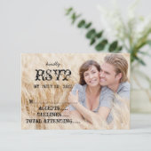 Eat Drink Gehuwd Rustic Land Weddenschap RSVP (Staand voorkant)