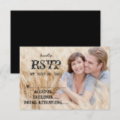 Eat Drink Gehuwd Rustic Land Weddenschap RSVP (Voorkant / Achterkant)