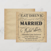 Eat Drink: gehuwde Bridal Shower-uitnodigingen Kaart (Voorkant / Achterkant)