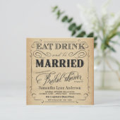 Eat Drink: gehuwde Bridal Shower-uitnodigingen Kaart (Staand voorkant)
