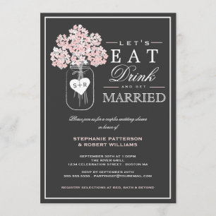 Eat Drink & haal gehuwde paren Shower Invitation Kaart
