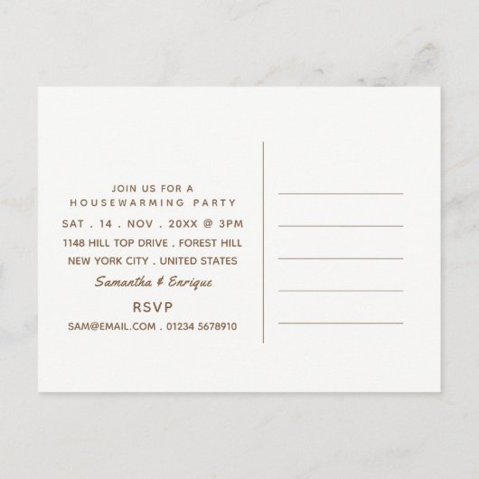 Eat, Drink Housewarming Party Rustic Brick Invite Uitnodiging Briefkaart (Achterkant)