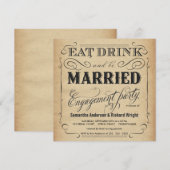 Eat Drink: huwelijkspartners Kaart (Voorkant / Achterkant)