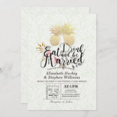 EAT-Drink: huwelijksweddenschap met gouden ananana Kaart (Voorkant / Achterkant)