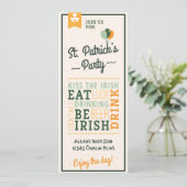Eat Drink: Ierse St. Patrick's Day Invitation Kaart (Staand voorkant)