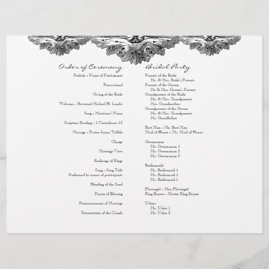 Eat, Drink in Get Married, Formal Wedding Program (Achterkant)