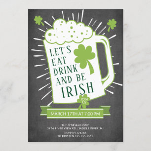 Eat Drink: Irish St Patrick's Party Kaart